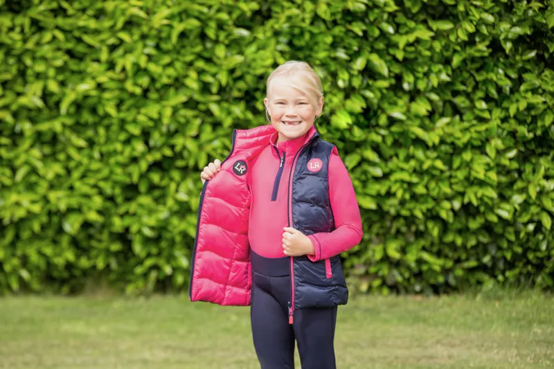 Analise Reversible Padded Gilet by Little Rider - Navy/Pink-3